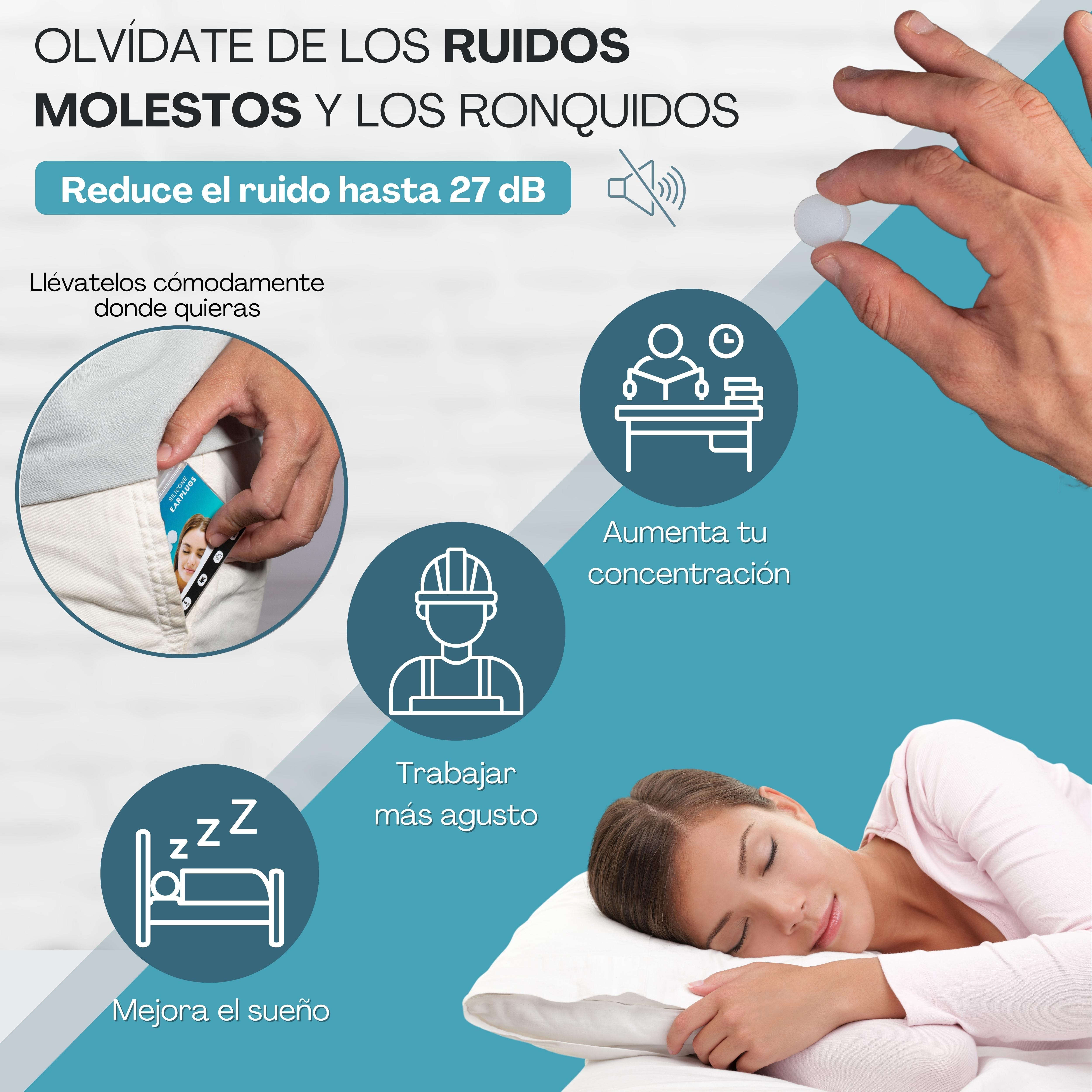 Tapones DEVITA con reducción de ruido de hasta 27 dB para dormir, estudiar y concentrarse